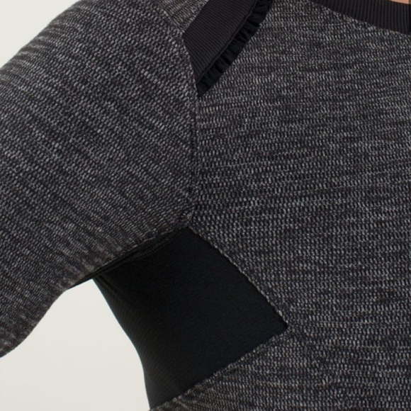 Lululemon Base Runner Long Sleeve Mini Check Pique Black , sz 4 - Picture 2 of 10